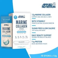 Applied Nutrition Bột Colagen Type 1 Từ Cá Biển Marine Collagen Stick | 1 Lần Dùng | Hộp 10 Gói