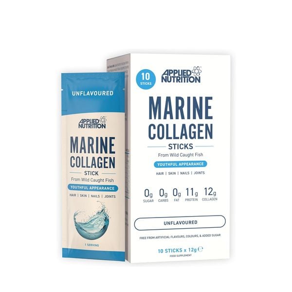 Applied Nutrition Bột Colagen Type 1 Từ Cá Biển Marine Collagen Stick | 1 Lần Dùng | Hộp 10 Gói