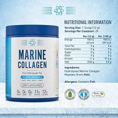 Applied Nutrition Bột Collagen Marine Collagen 25 Lần Dùng | Colagen type 1