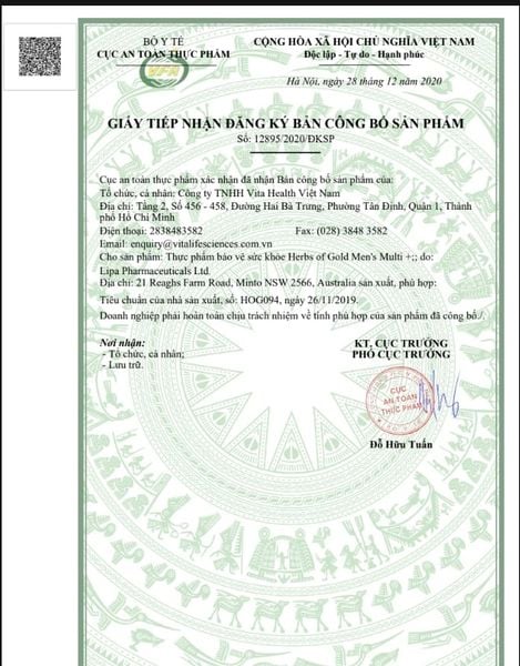 Herbs of Gold Men's Multi 60 viên | 24 Vi Chất, 4 Thảo Dược