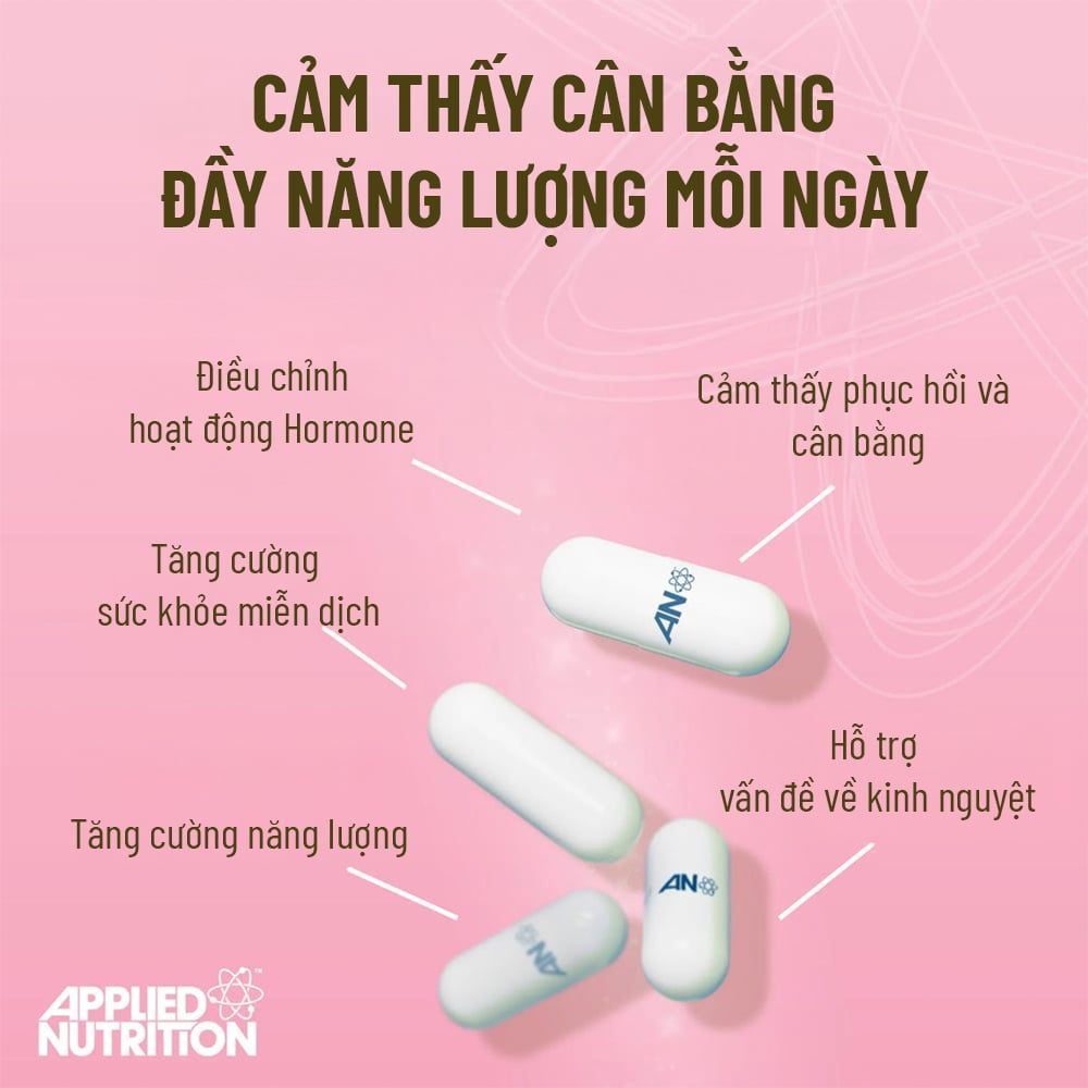 Applied Nutrition Viên Uống Hỗ Trợ Cân Bằng Nội Tiết Tố Solutions MENOPAUSE COMPLEX 30 Lần Dùng