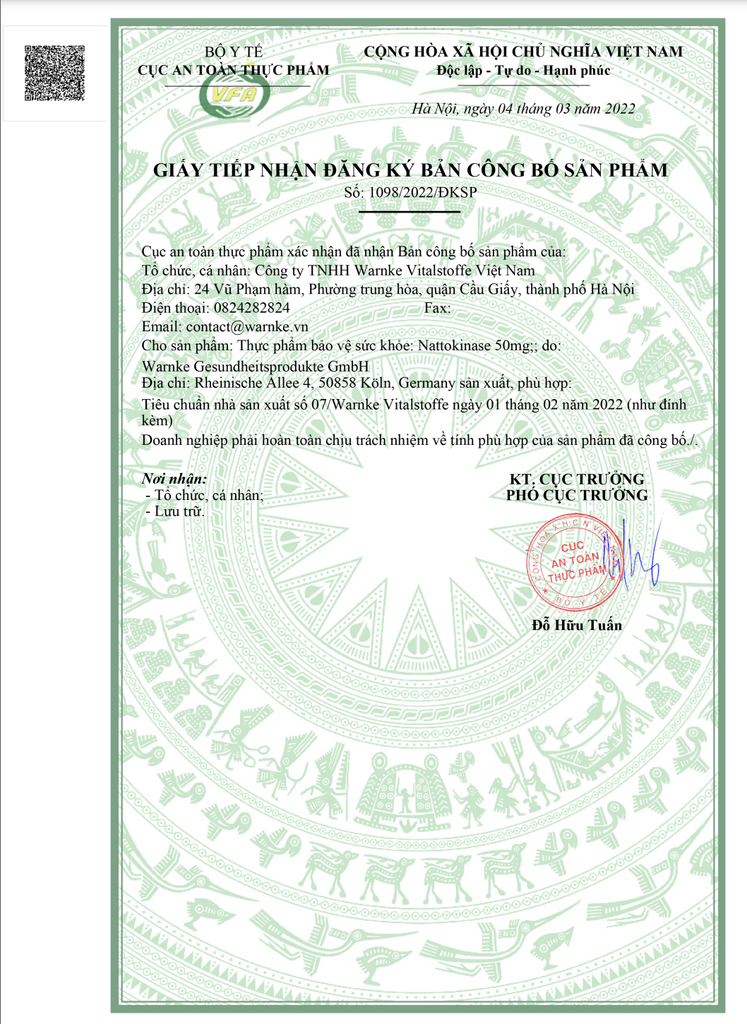 Warnke Viên Uống Nattokinase 50mg | Hỗ Trợ Phòng Chống Đông Máu