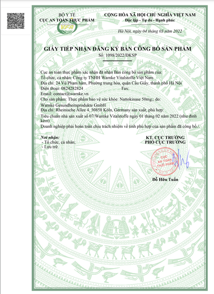 Warnke Viên Uống Nattokinase 50mg | Hỗ Trợ Phòng Chống Đông Máu