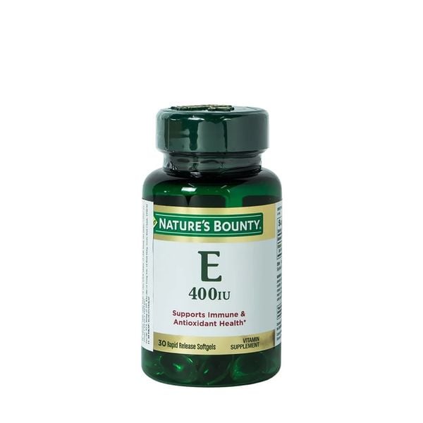 Nature's Bounty Viên Uống Vitamin E 400 IU 30 Viên | Duy Trì Làn Da Khỏe Mạnh