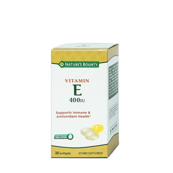 Nature's Bounty Viên Uống Vitamin E 400 IU 30 Viên | Duy Trì Làn Da Khỏe Mạnh
