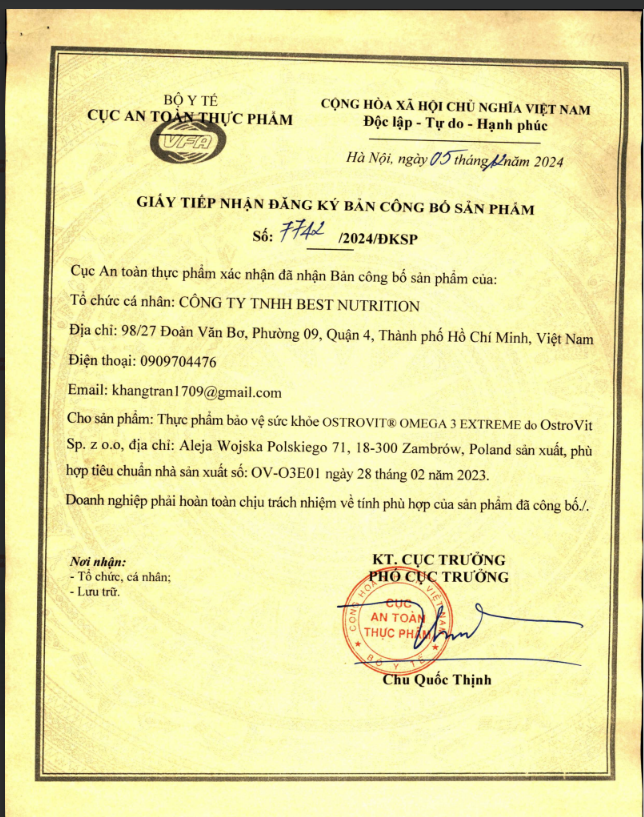 Ostrovit Dầu Cá Omega 3 Extreme 90 Viên - EPA/DHA Hàm Lượng Cao