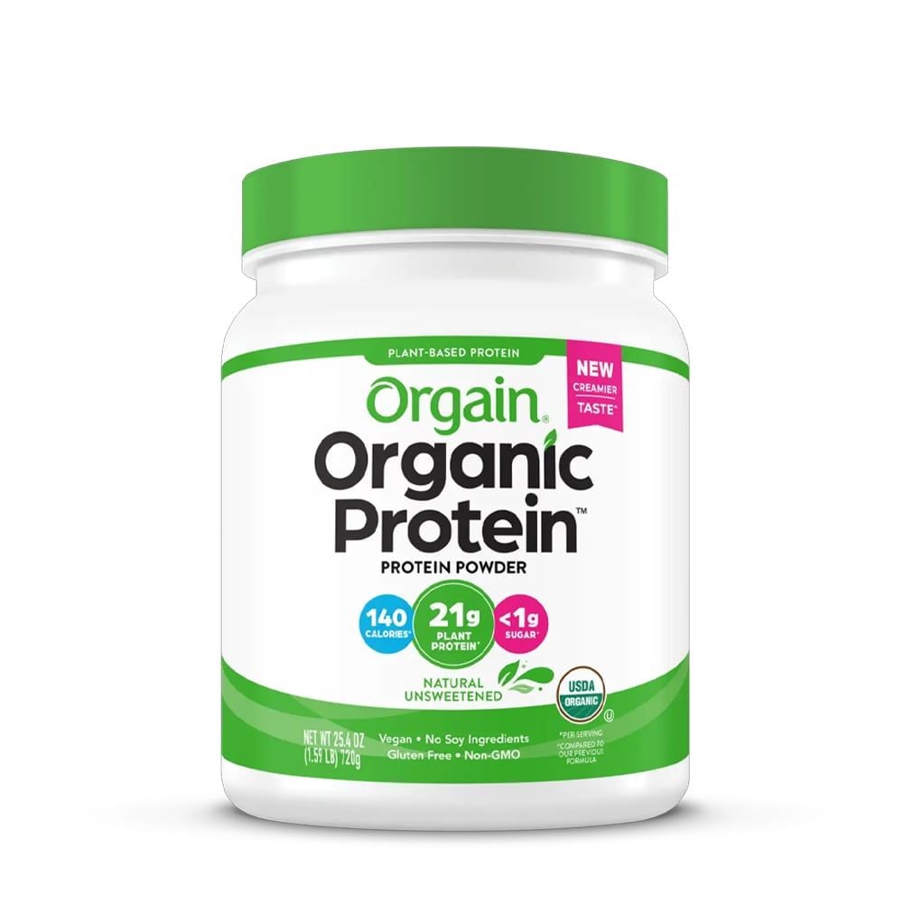 Orgain Organic Protein Natural Unsweetened 720g vegan protein không tạo ngọt