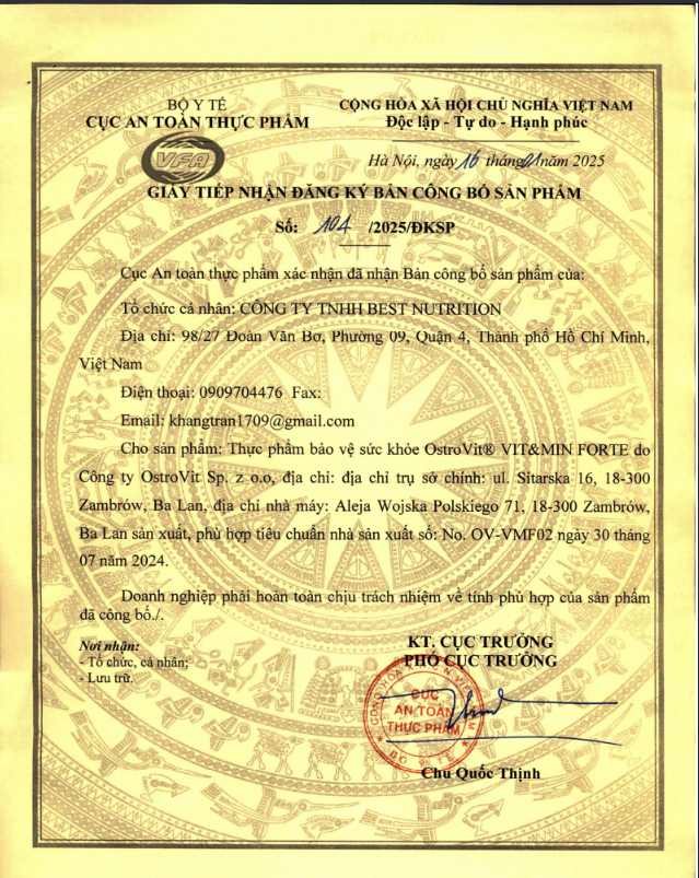 Vitamin tổng hợp Ostrovit Vit&Min Forte