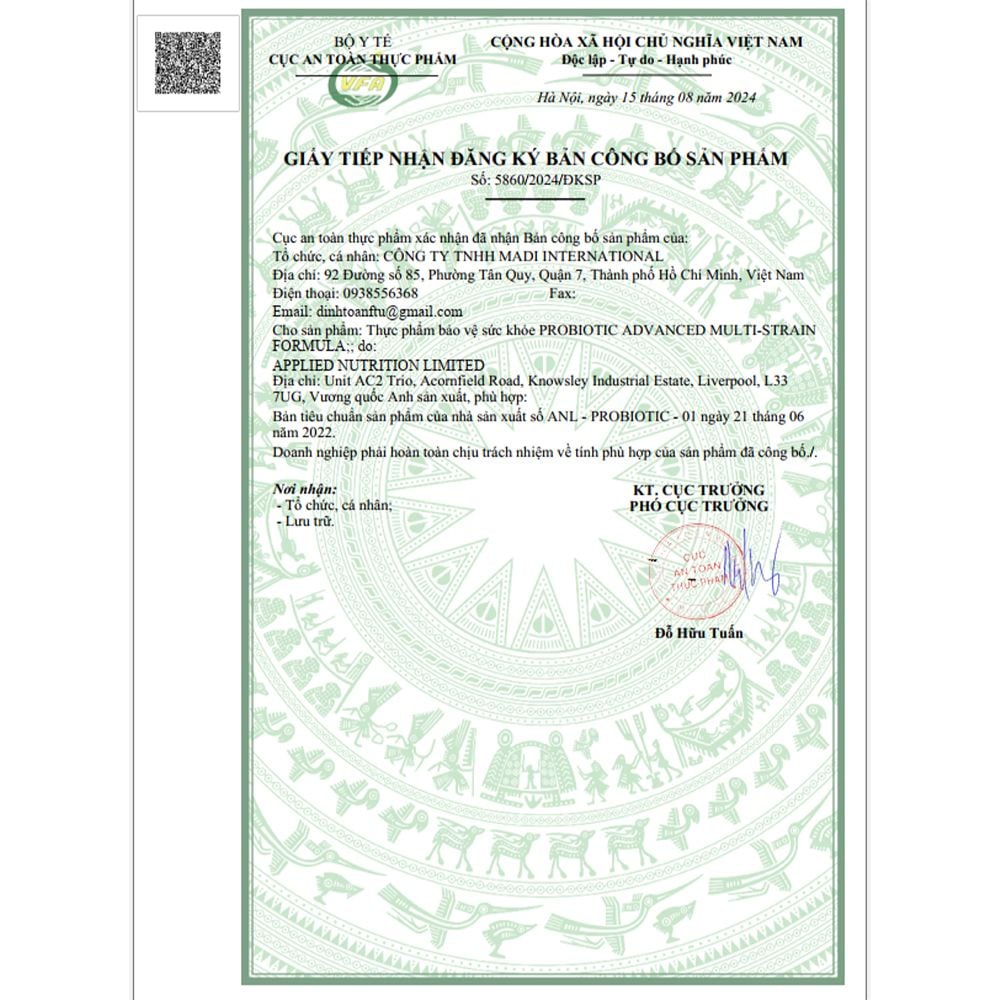 Viên Uống 10 Tỷ Lợi Khuẩn Applied Nutrition Probiotic 60 Viên (30 Servings)