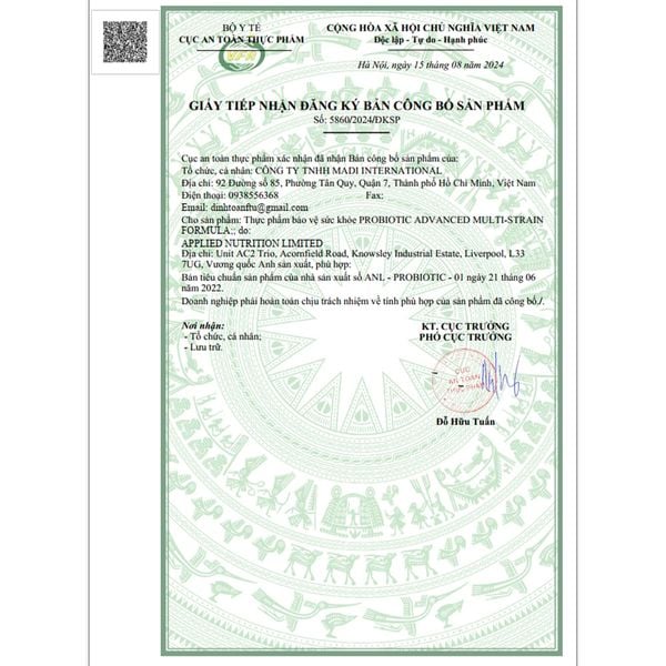 Viên Uống 10 Tỷ Lợi Khuẩn Applied Nutrition Probiotic 60 Viên (30 Servings)