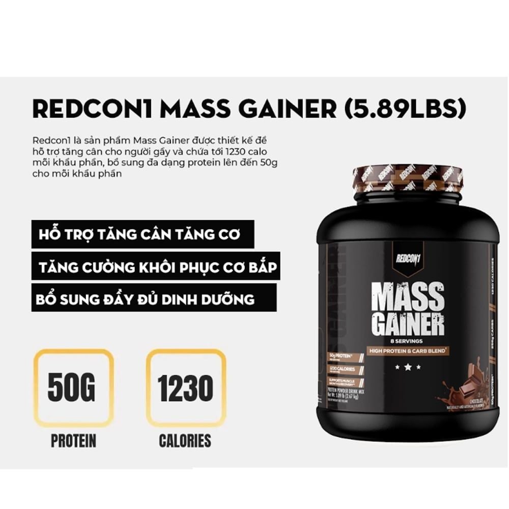 Redcon1 Mass Gainer 5.89Lbs | Sữa Hỗ Trợ Tăng Cân Tăng Cơ Dành Cho Người Khó Lên Cân