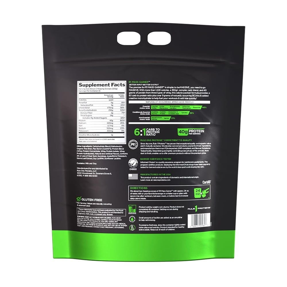 Rule 1 Sữa Hỗ Trợ Cân Nặng Rule 1 Mass Gainer, 12 Lbs (16 Servings)