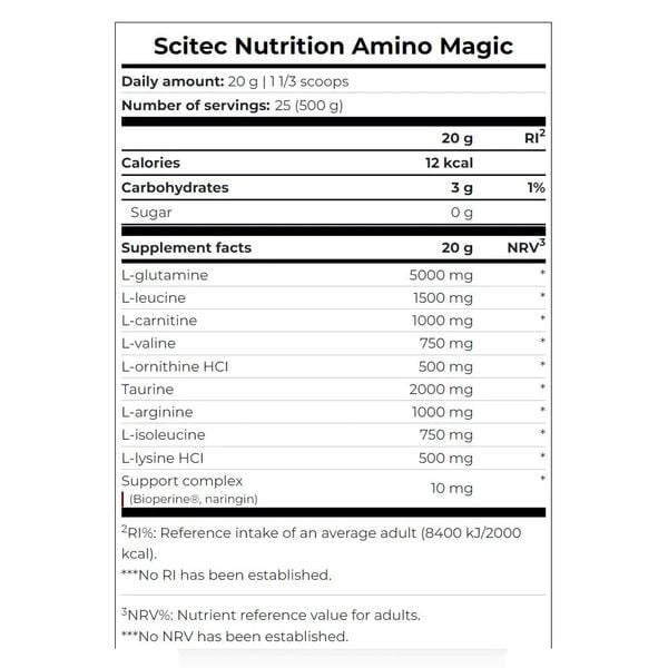 Scitec Amino Magic Powder 25 Lần Dùng Vị Táo | Giảm Mệt Mỏi Trong Tập