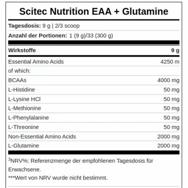 Scitec EAA + Glutamine 33 Lần Dùng | Hỗ Trợ Phục Hồi