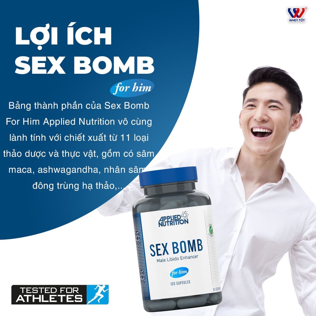 Applied Nutrition Sex Bomb For Him 120 Viên (60 Servings)