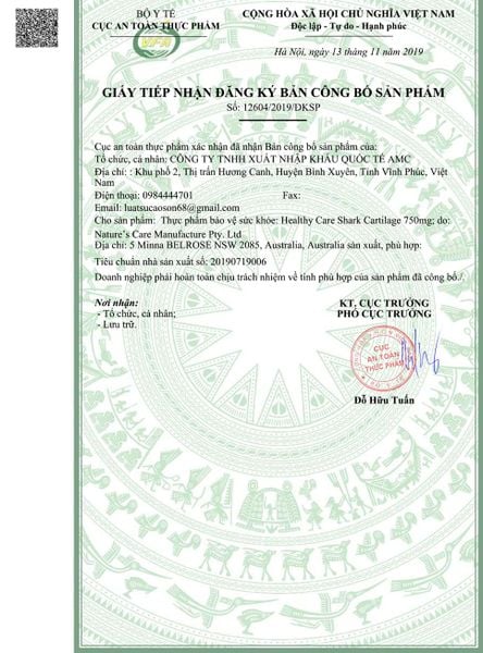 Healthy Care Sụn Cá Shark Cartilage 750mg 200 Viên | Hỗ Trợ Xương Khớp