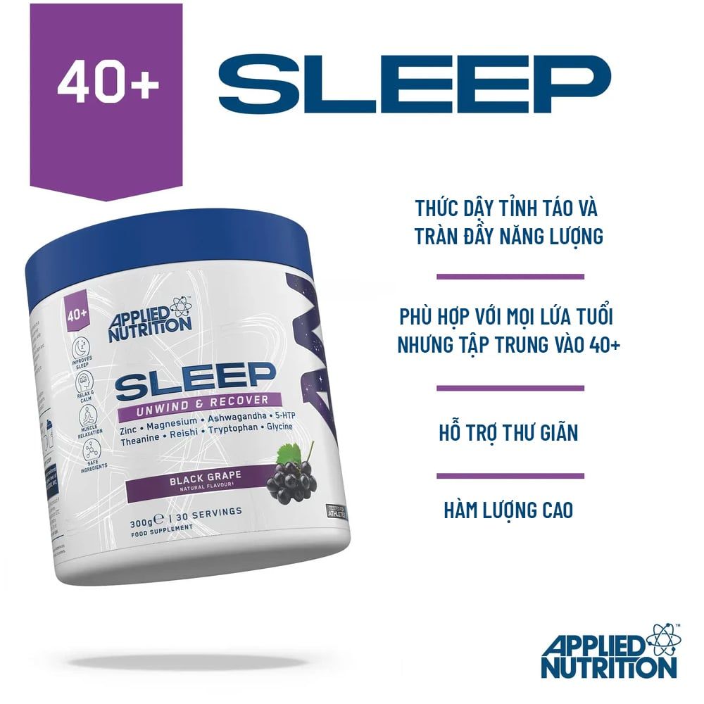 Applied Nutrition Bột Hỗ Trợ Giấc Ngủ SLEEP 30 Lần Dùng