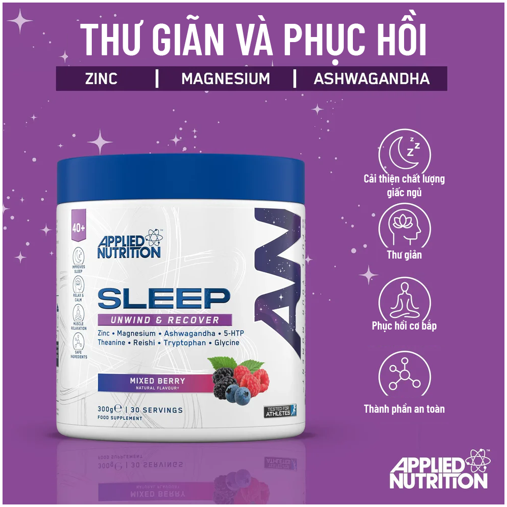 Applied Nutrition Bột Hỗ Trợ Giấc Ngủ SLEEP 30 Lần Dùng