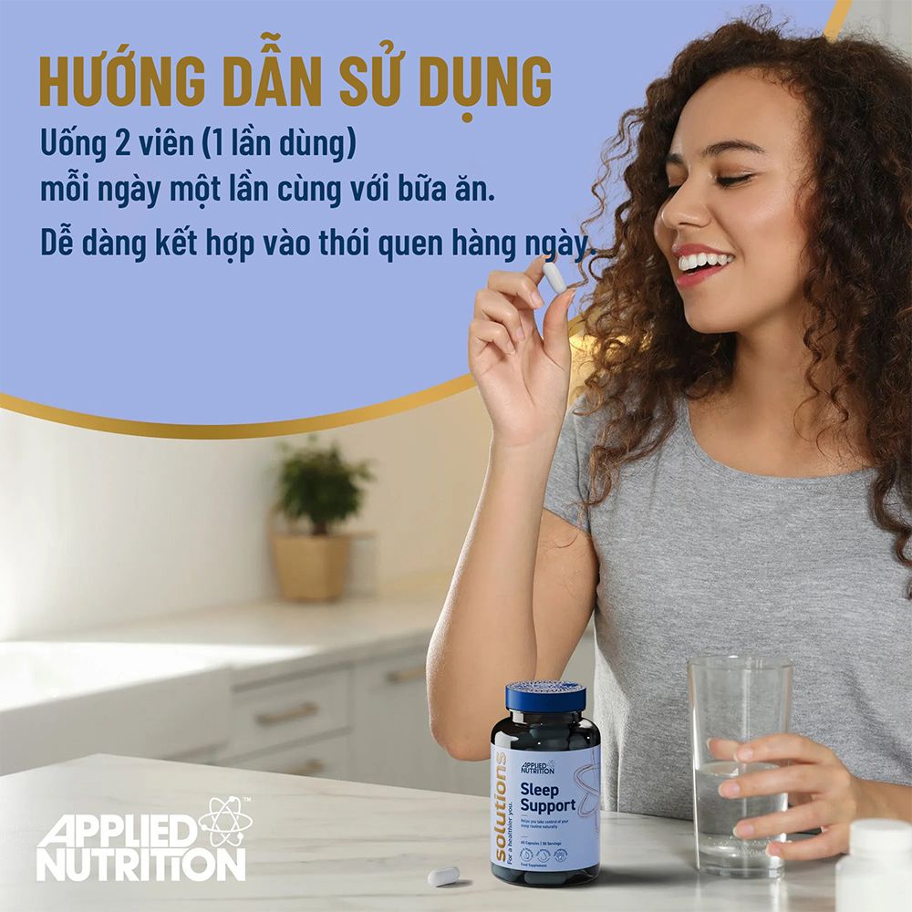 Applied Nutrition Viên Uống Hỗ Trợ Giấc Ngủ Solutions SLEEP SUPPORT 30 Lần Dùng
