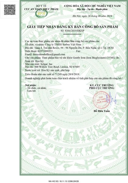 Solgar Gentle Iron 25mg Viên Uống Bổ Sung Sắt 90 Viên Giúp Tăng Cường Tế Bào Hồng Cầu, Bổ Máu