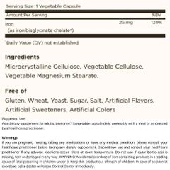 Solgar Gentle Iron 25mg Viên Uống Bổ Sung Sắt 90 Viên Giúp Tăng Cường Tế Bào Hồng Cầu, Bổ Máu