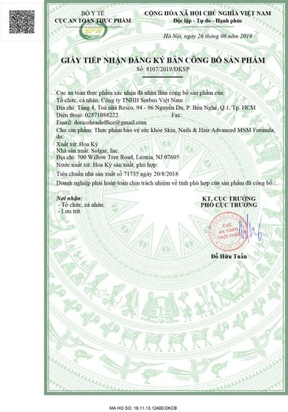 Solgar Viên uống Hair Skin Nails Hỗ Trợ Dưỡng Tóc Da, Móng 60 viên