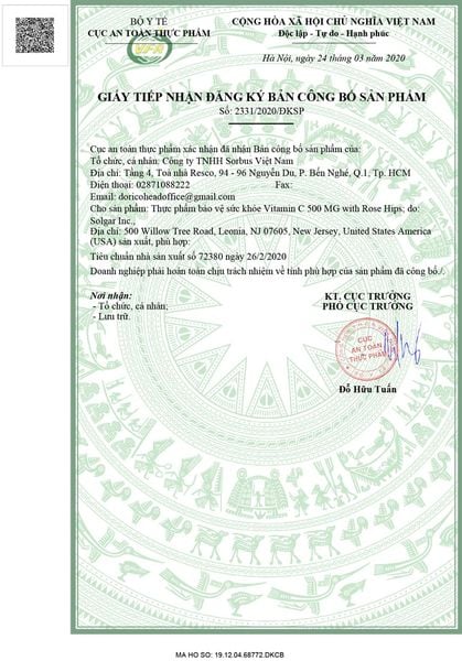 Solgar Viên Uống Vitamin C 500mg with Rose Hips (Quả Tầm Xuân)Tăng Cường Thêm Đề Kháng | 100 Viên