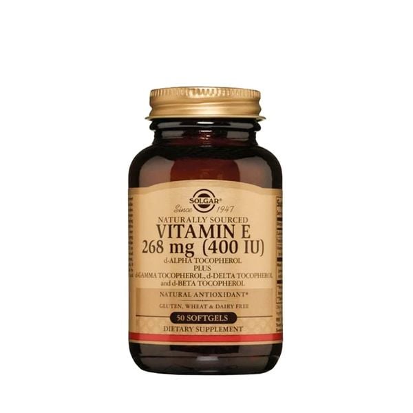 Solgar Viên Uống Vitamin E 268mg 400IU 50 Viên | Giảm Khô Sạm Da