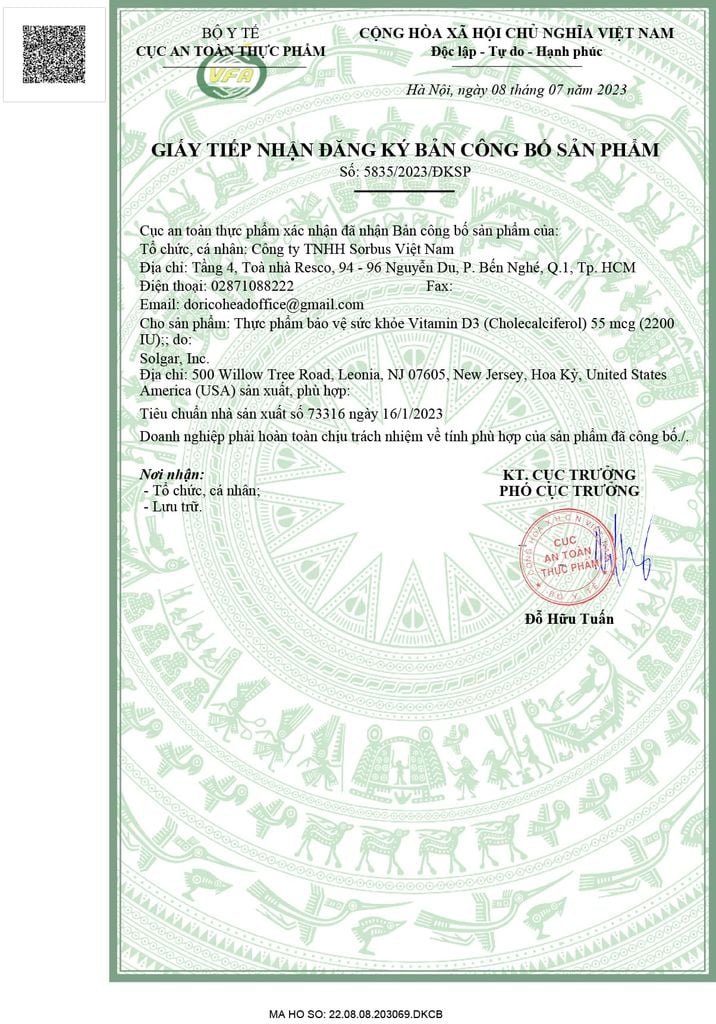 Solgar Vitamin D3 55MCG 2200IU 100 Viên | Hỗ Trợ Xương Khớp