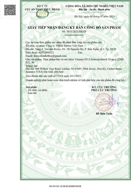 Solgar Vitamin D3 55MCG 2200IU 100 Viên | Hỗ Trợ Xương Khớp