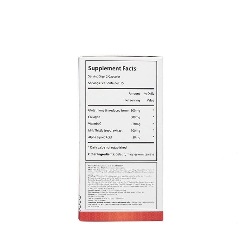 Pharmekal Spathion White Skin 30 Viên | Viên Uống Trắng Da, Mờ Nám Chứa Glutathion