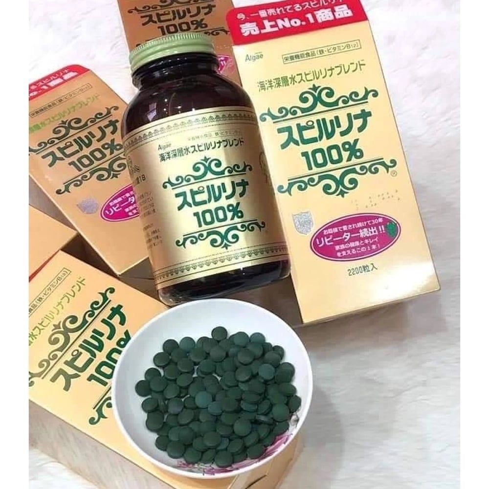Tảo xoắn Spirulina Algae Nhật Bản 2200 viên | Duy Trì Vẻ Trẻ Trung Và Cơ Thể Dẻo Dai
