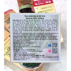 Tảo xoắn Spirulina Algae Nhật Bản 2200 viên | Duy Trì Vẻ Trẻ Trung Và Cơ Thể Dẻo Dai
