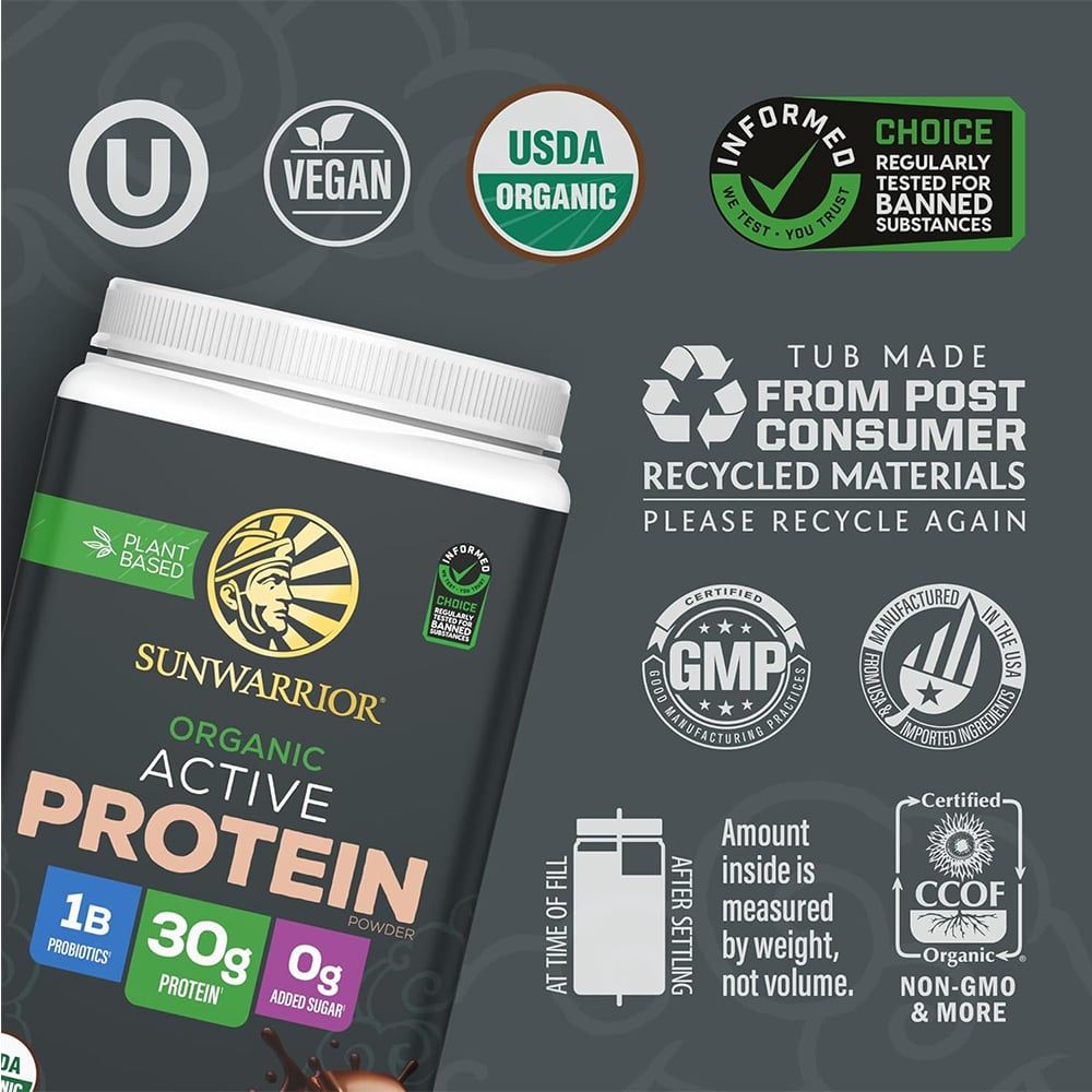 Sunwarrior Protein Thực Vật Hữu Cơ Organic Active Protein Chính Hãng Mỹ | 20 Lần Dùng