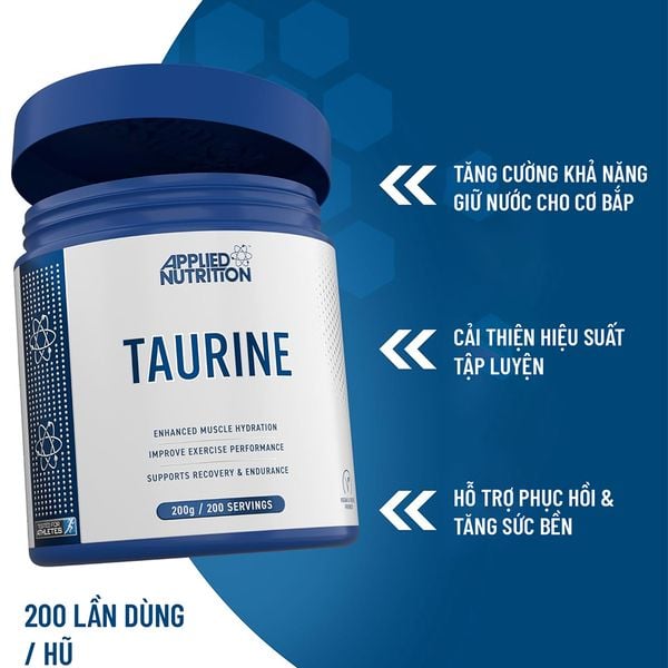 Applied Nutrition Taurine Powder 200g |  Hỗ Trợ Sức Bền