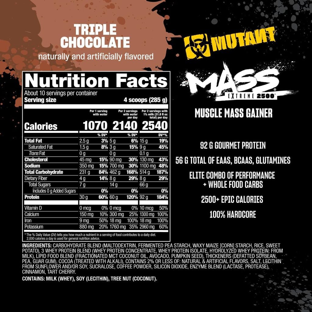 Mutant Mass Extreme 2500 6lbs (2.72KG) | Hỗ Trợ Cân Nặng
