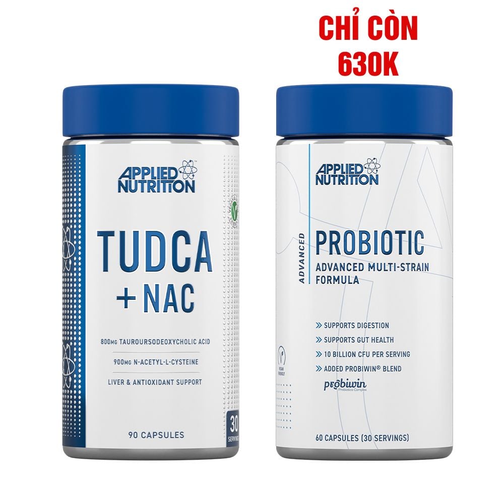 Hỗ Trợ Chức Năng Gan Applied Nutrition TUDCA + NAC 90 Viên (30 Servings)