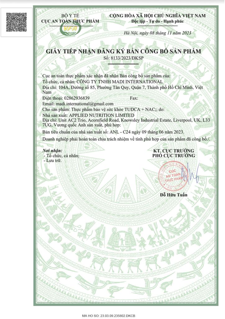 Hỗ Trợ Chức Năng Gan Applied Nutrition TUDCA + NAC 90 Viên (30 Servings)