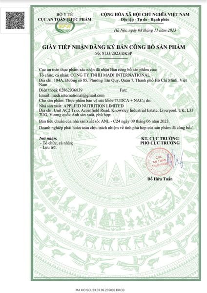 Hỗ Trợ Chức Năng Gan Applied Nutrition TUDCA + NAC 90 Viên (30 Servings)