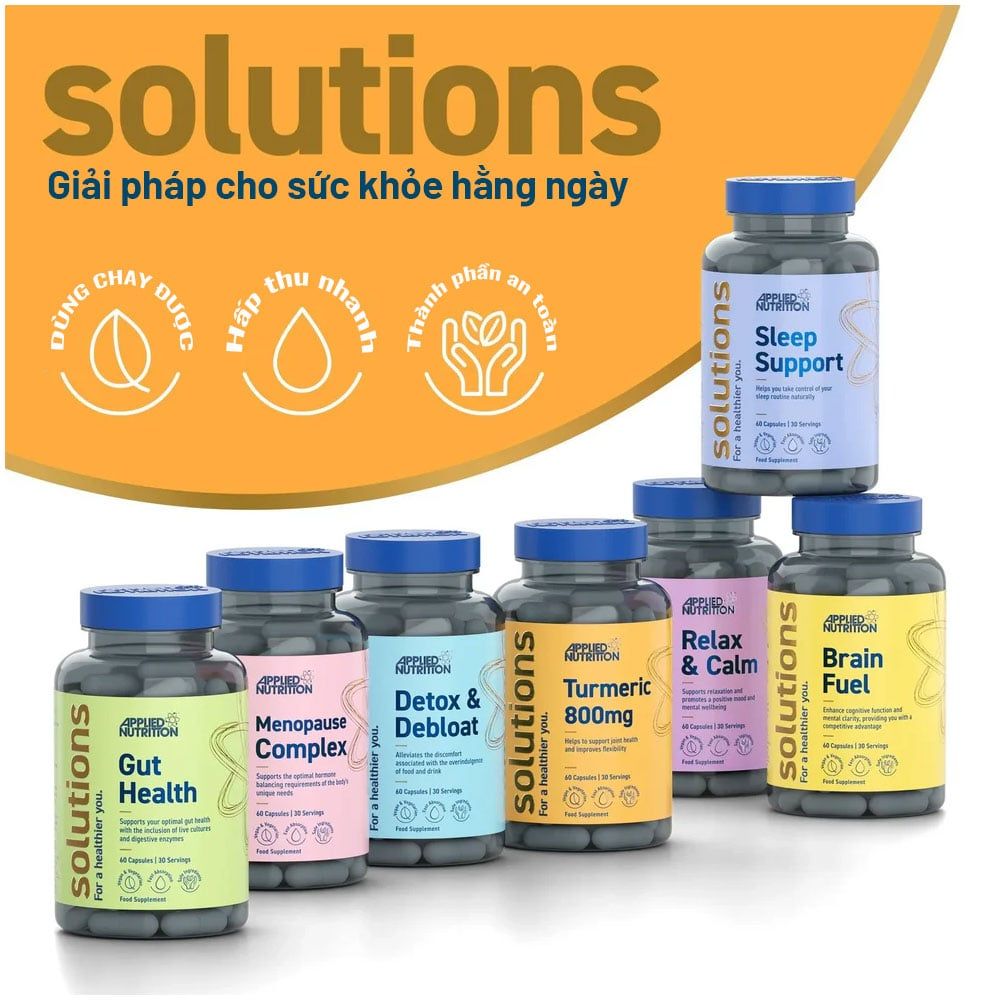 Applied Nutrition Viên Uống Hỗ Trợ Giấc Ngủ Solutions SLEEP SUPPORT 30 Lần Dùng