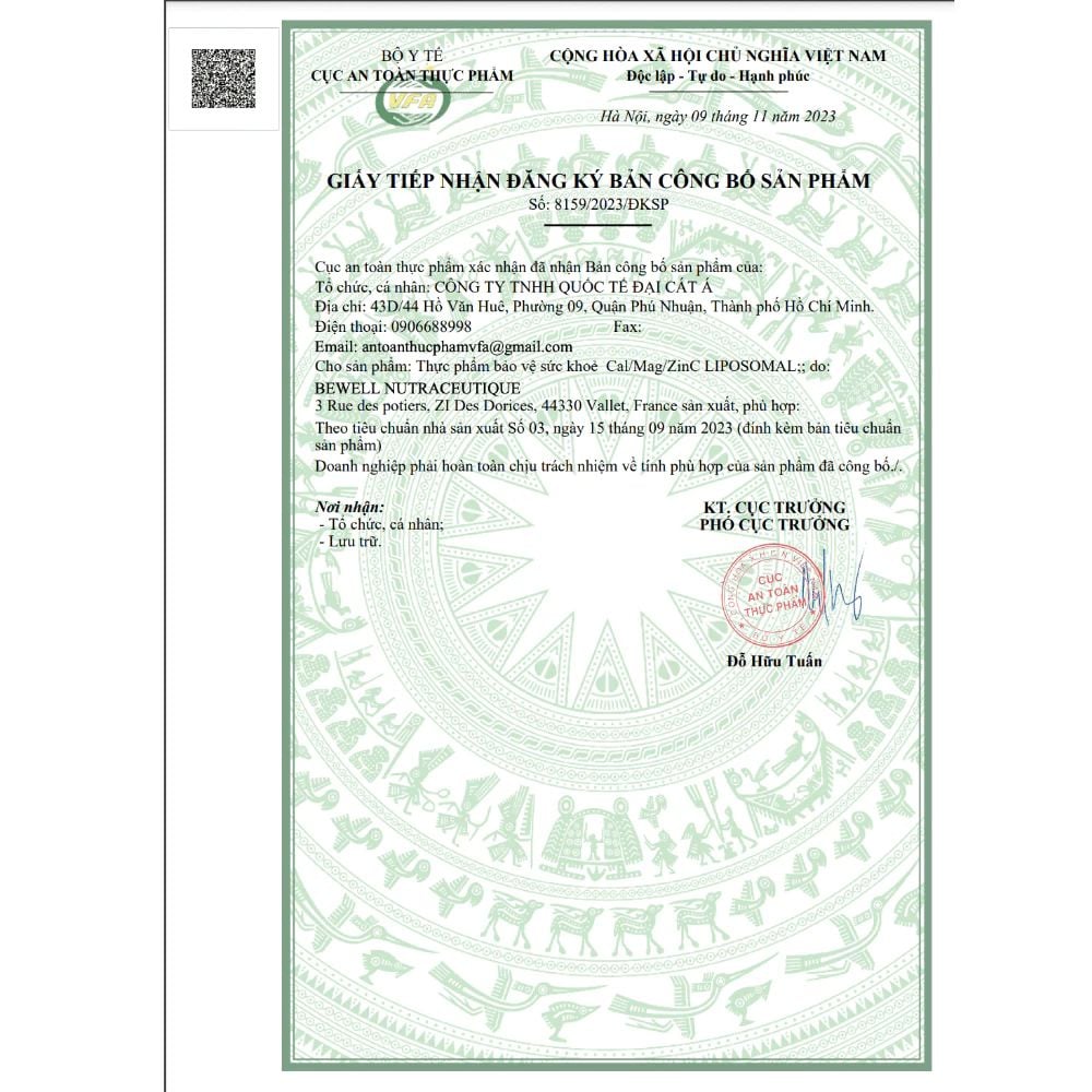 Biocyte Liposomal Thực Phẩm Bảo Vệ Sức Khoẻ Cal/Mag/Zinc 30 Lần Dùng