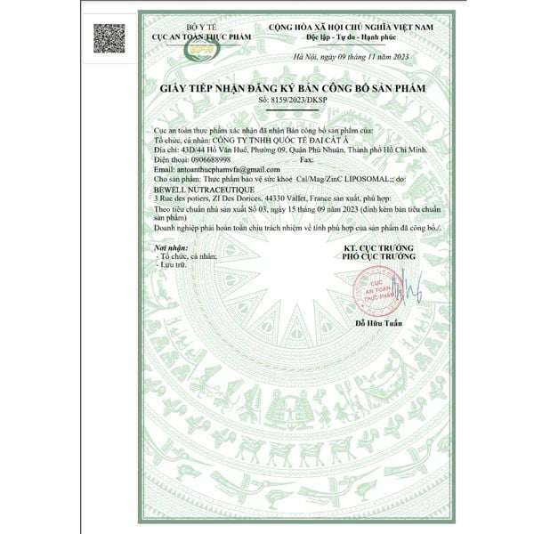 Biocyte Liposomal Thực Phẩm Bảo Vệ Sức Khoẻ Cal/Mag/Zinc 30 Lần Dùng