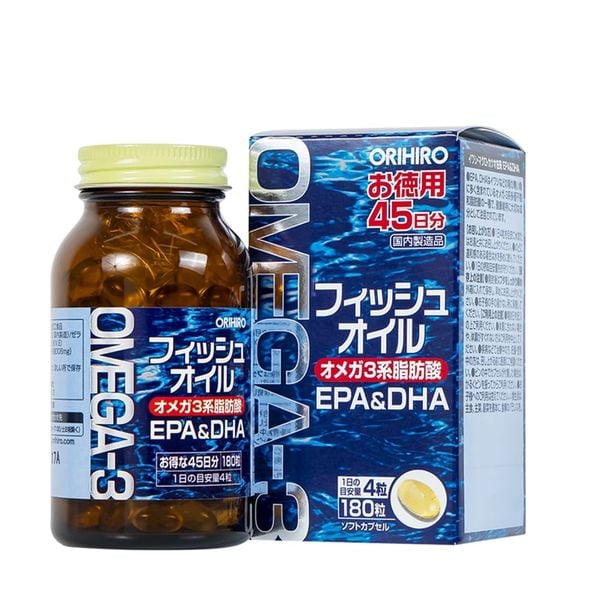 Orihiro Viên Dầu Cá Omega 3 Bổ Não - Thị Lực Fish Oil 180 Viên