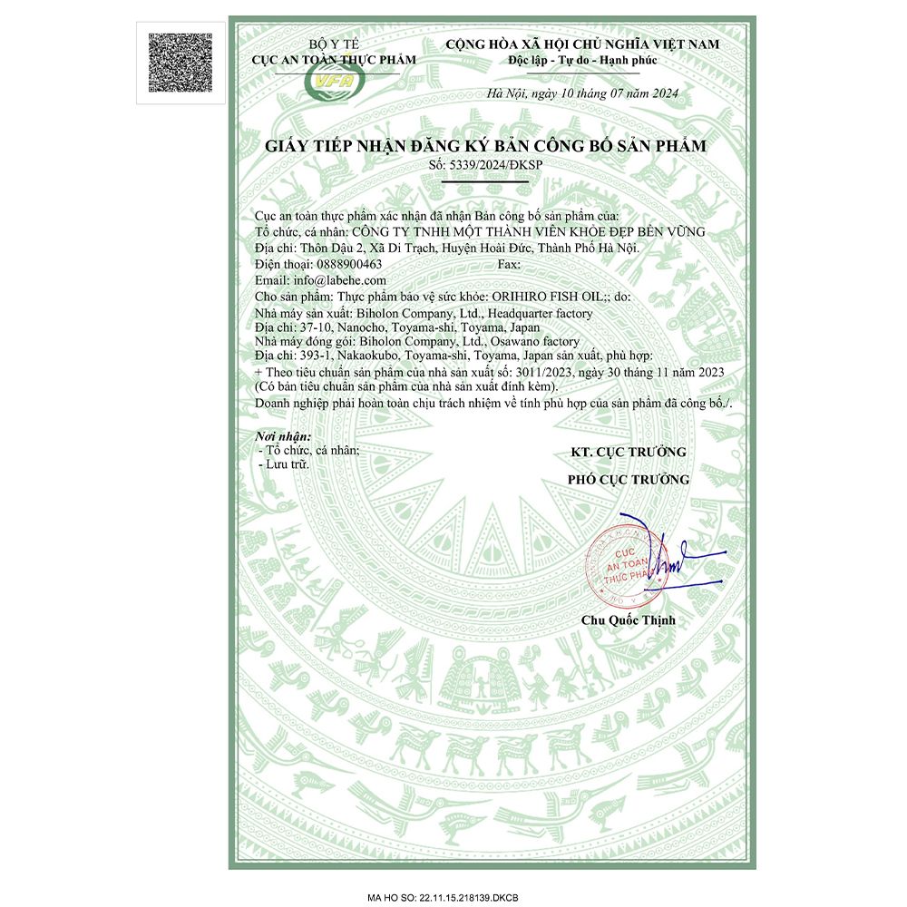 Orihiro Viên Dầu Cá Omega 3 Bổ Não - Thị Lực Fish Oil 180 Viên