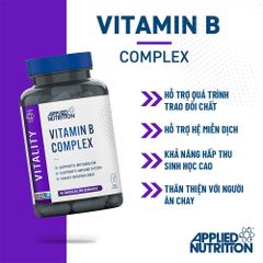 Applied Nutrition VITALITY-COMPLEX-B Bổ Sung Vitamin Nhóm B 90 Lần Dùng