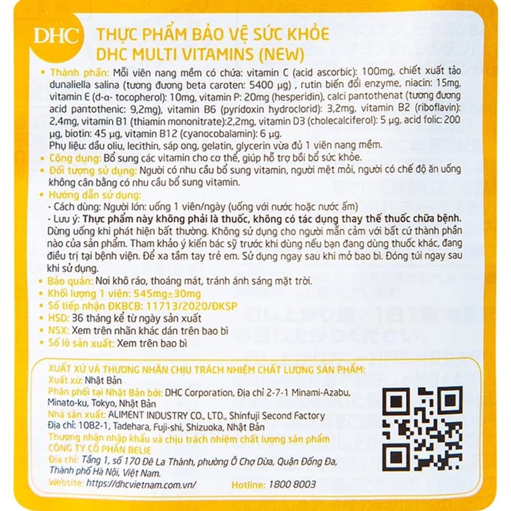 Viên Uống DHC Multi Vitamins 30 Viên |  Bổ Sung 12 Vitamin Thiết Yếu Hằng Ngày Hỗ Trợ Bồi Bổ Sức Khỏe