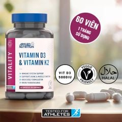 Applied Nutrition VITALITY  VITAMIN D3 + K2 | Hỗ Trợ Xương Khớp 60 Lần Dùng