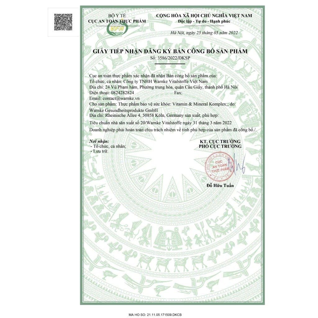 Warnke Vitamin Tổng Hợp UND Mineral Komplex 100 Viên |  Chính Hãng Đức