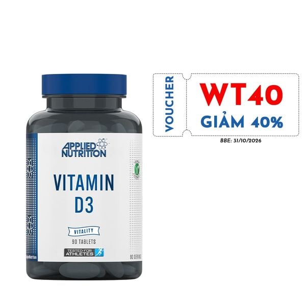 Applied Nutrition Vitamin D3 3000 IU 90 Viên (90 Lần Dùng) (BBE: 31/10/2026)