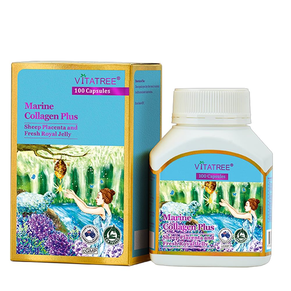 Vitatree Viên Uống Marine Collagen Plus Úc Hộp 100 Viên | Viên Uống Làm Đẹp Dưỡng Trắng Da